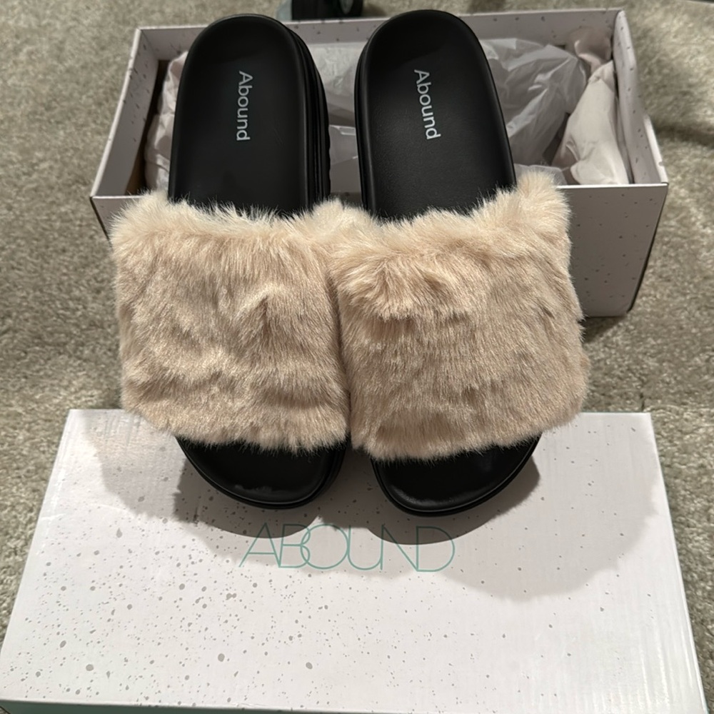 Abound Jane Faux Fur Platform Slide Sandal